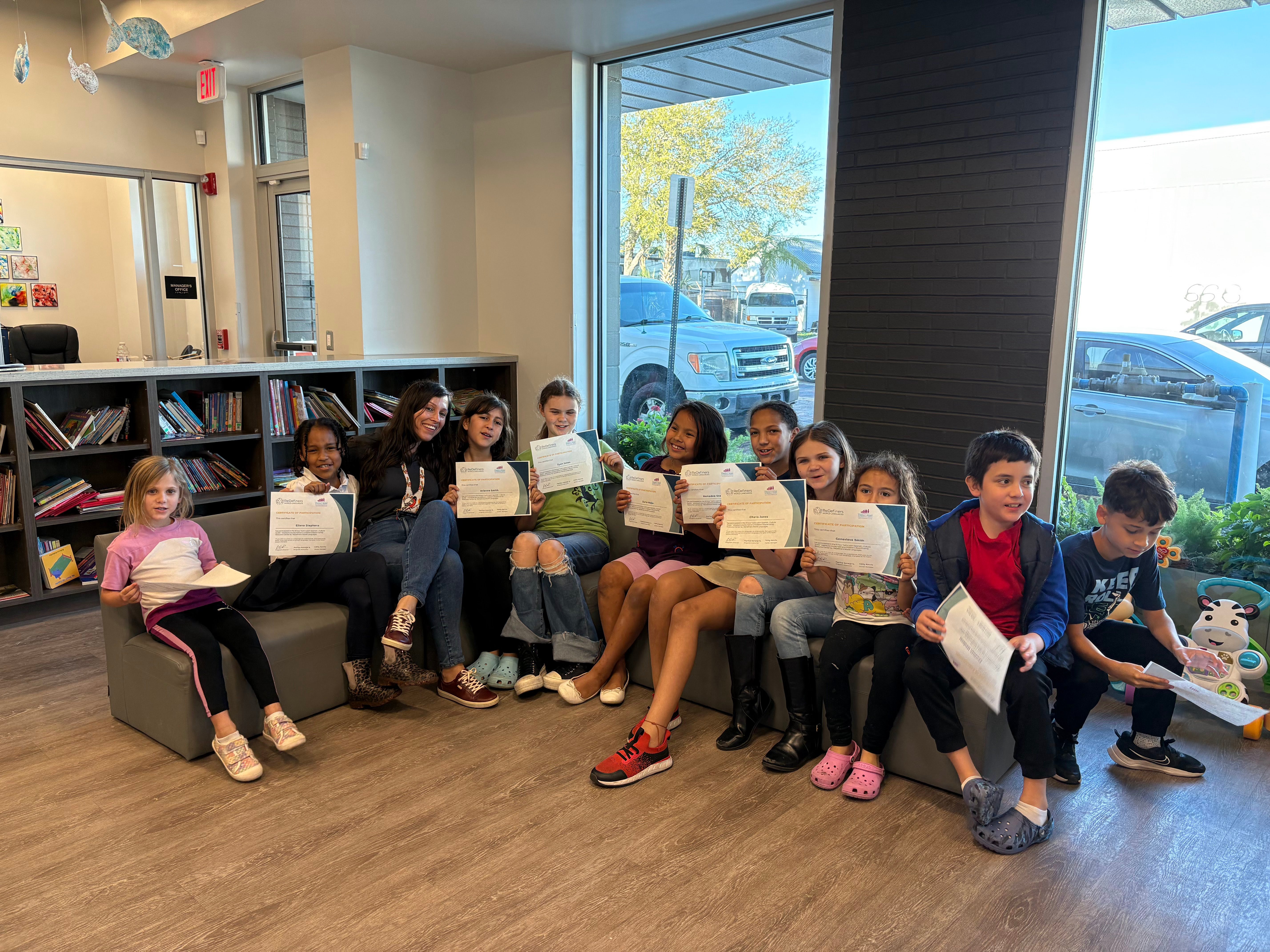 ReDefiners students in a free ReDefiners English class, part of programming supported by Children's Board of Hillsborough County funding.